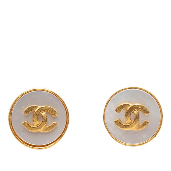CHANEL Jewelry - CHANEL Authentic Vintage Gold Logo Earrings